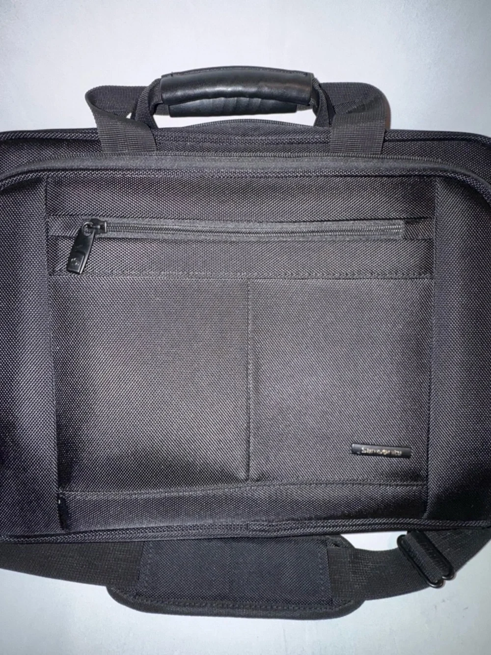 Samsonite Black Laptop Briefcase with Front Organizer and Padded Strap
